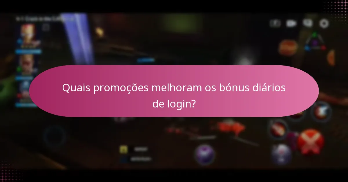 Quais promoções melhoram os bónus diários de login?